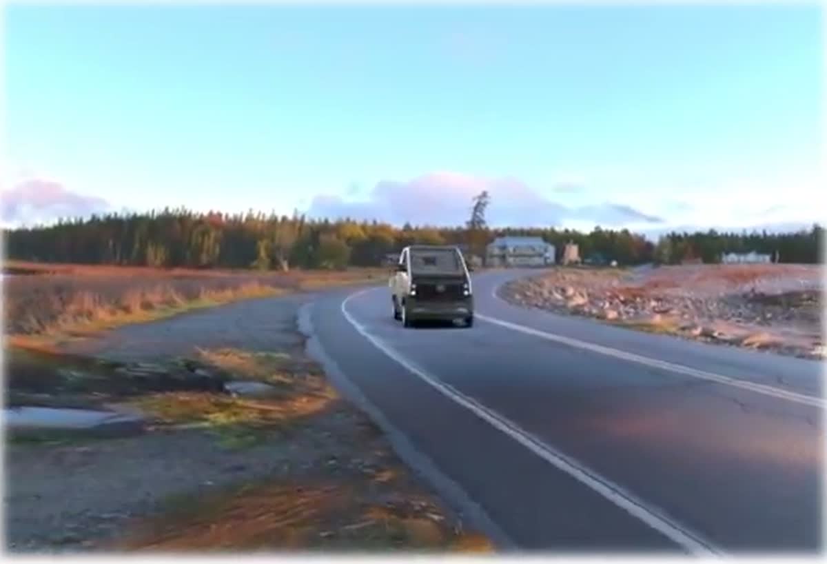 Virtual driving simulation of the EV truck on a rendered road